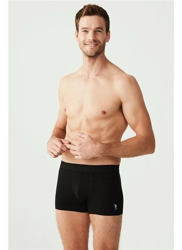 يو اس بولو اسن 3 Piece Black Cotton and Lycra Men's Boxers
