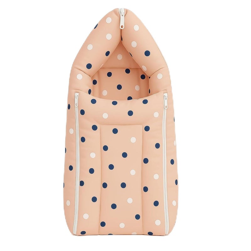 DADDY - G 3-in-1 NewBaby Bed & Sleeping Bag for Newborn | Portable Cotton Baby Bedding Set | Unisex Carry Nest & Baby Holder for New Born | Soft & Lightweight Infant Sleep Bag (Peach Dot) - Image 5