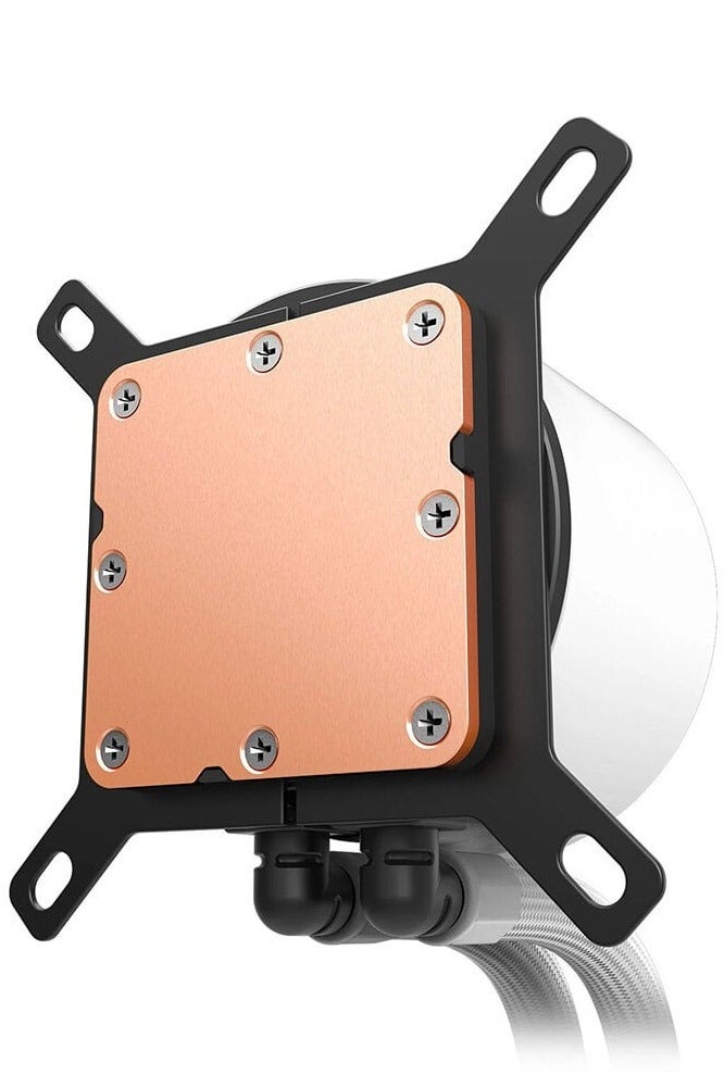 ان زد اكس تي مبرد وحدة المعالجة المركزية السائل Kraken Plus 360 RGB AIO مقاس 360 مم مع شاشة LCD مقاس 1.54 بوصة، ومراوح RGB، ومضخة توربينية NZXT (1200-2800 دورة في الدقيقة)، ومبرد من الألومنيوم، و3 مراوح RGB Core مقاس 120 مم، ومتوافق مع Intel LGA 1851/1700/1200/115X وAMD AM5/AM4، وتشغيل هادئ، وتحكم ببرنامج CAM، لون أبيض | RL-KR360-W2 - Image 5