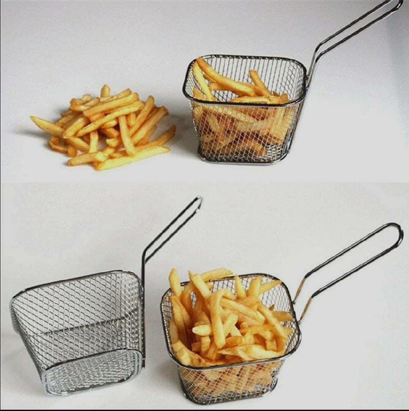 HEYOL Stainless Steel Square Basket for French Fries Frying Basket Mesh for Home Kitchen Tool - Image 3