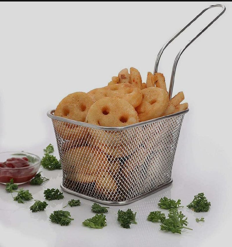 HEYOL Stainless Steel Square Basket for French Fries Frying Basket Mesh for Home Kitchen Tool - Image 2