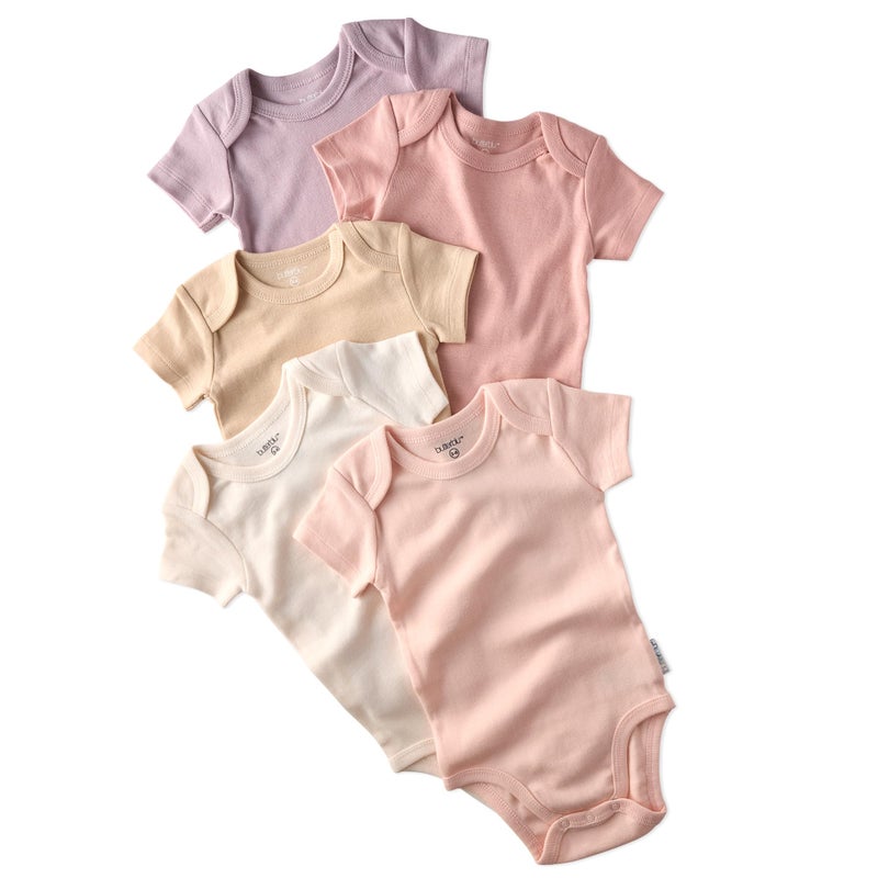Butterblu Avery 5-Pack Short Sleeve Bodysuitsâ€‹ 100% Organic Cotton for Baby Boysâ€‹ & Girls, Sorbet, Newborn - Image 1