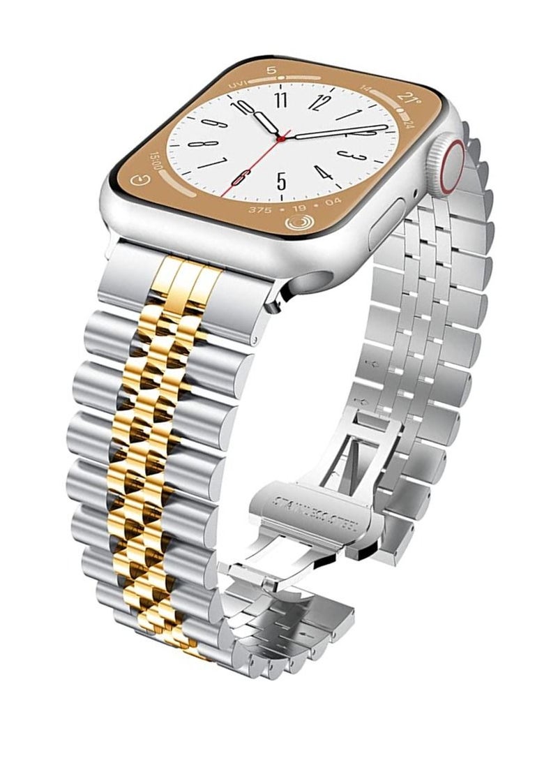 miYou Bluetooth Call Stainless Steel Men Sports Fitness Tracker IP67 Waterproof Smartwatch For IOS Android - Silver/Gold  - Image 1