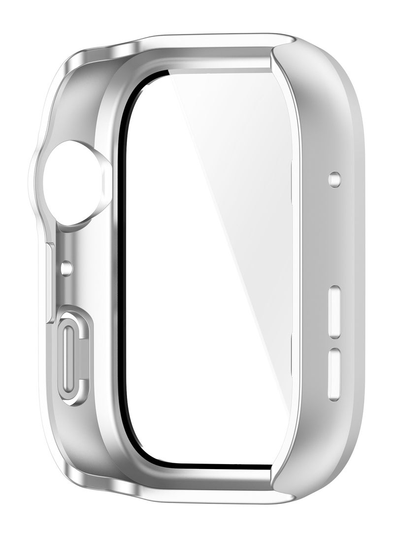HablTech Protective Case Suitable for Huawei Watch Fit 4 Case Hard PC Case with Tempered Glass Screen Protectors Full Protective Cover(Silver) - Image 5