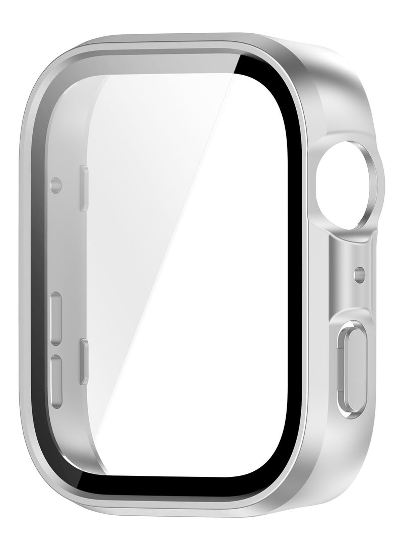 HablTech Protective Case Suitable for Huawei Watch Fit 4 Case Hard PC Case with Tempered Glass Screen Protectors Full Protective Cover(Silver) - Image 4