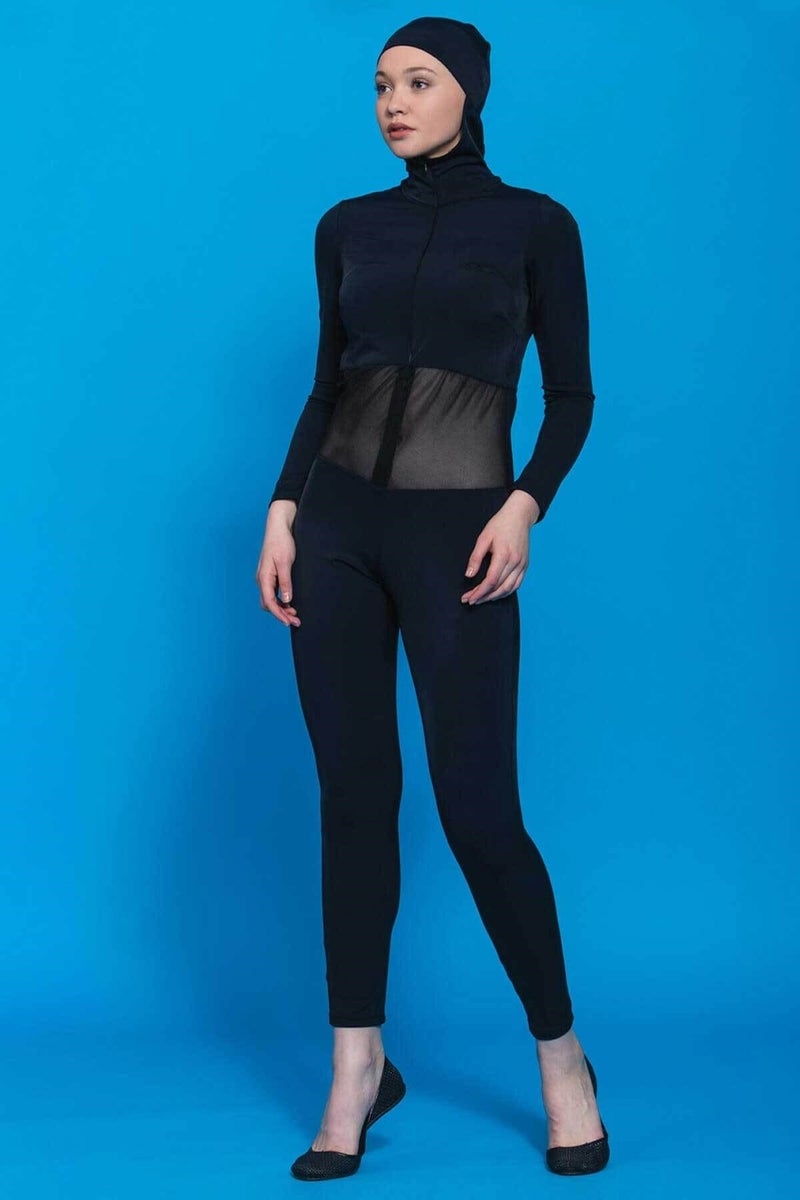Haşema Women's Mesh Black Swimsuit Jumpsuit H-2255JUMPS - Image 1