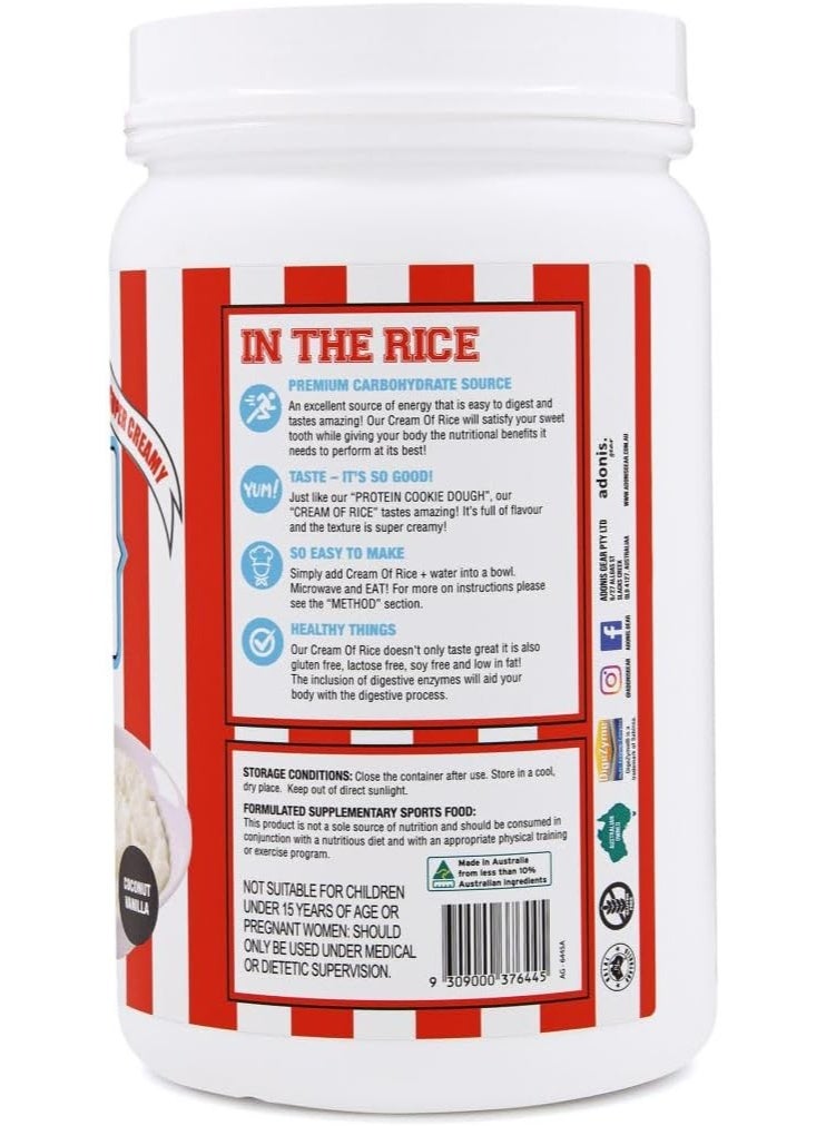 آدونیس أدونيس بروتين كريمة الأرز الحلوة (كربوهيدرات) بنكهة جوز الهند والفانيليا: طعم لا يُقاوم، جودة صحية وسهلة الهضم - 1 كجم - Image 4