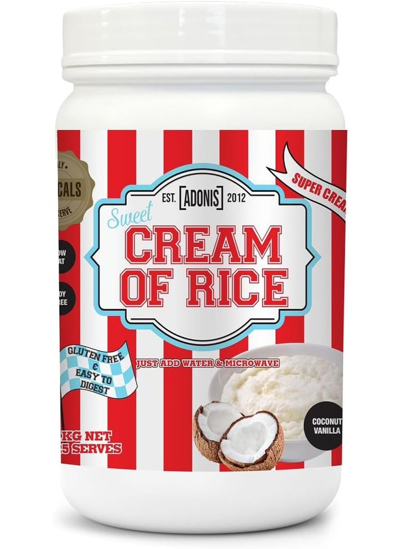 آدونیس أدونيس بروتين كريمة الأرز الحلوة (كربوهيدرات) بنكهة جوز الهند والفانيليا: طعم لا يُقاوم، جودة صحية وسهلة الهضم - 1 كجم - Image 3