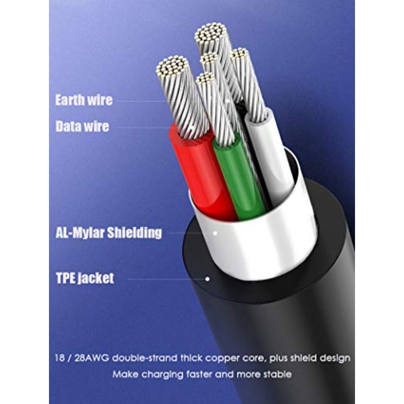 كابل شحن USB C متوافق مع نينتندو سويش 2 متر USB إلى Type C شاحن سريع كابل متوافق مع نينتندو سويش، سويش لايت، سويش برو، وأجهزة الألعاب التي تعمل بمنفذ Type-C - Image 3