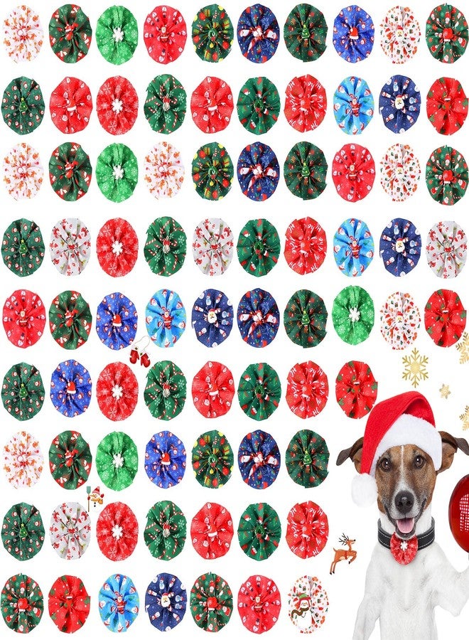 Kigeli 80 Piece Christmas Dog Collar Set - Flowers, Bows, Ties & Charms for Small, Medium & Large Dogs, Cats & Rabbits - Holiday Party Decoration & Costume Supplies - Image 1