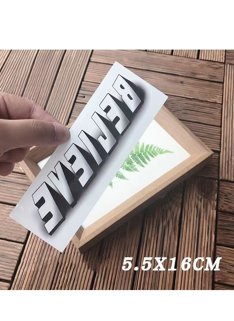 Generic - 1 piece of European and American fashionable tattoo stickers long-lasting waterproof simulated personalized letter tattoo stickers - Image 1