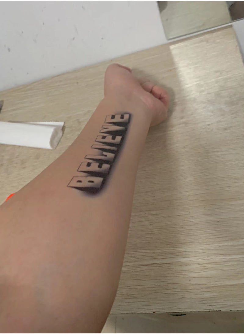 Generic - 1 piece of European and American fashionable tattoo stickers long-lasting waterproof simulated personalized letter tattoo stickers - Image 1