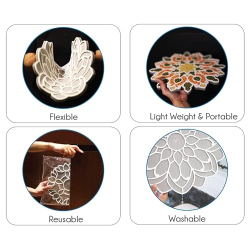 Cock Brand Cock Quick Portable Rangoli - 4 Inches X 4pcs Your On-The-Go Diwali Rangoli Solution to Elevate Your Festive Decor and Celebrations - Image 5