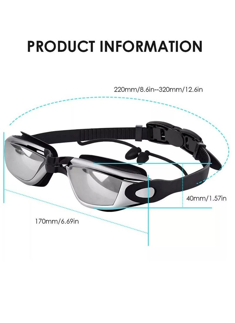 QUTOOB - Professional Waterproof Swimming Goggles - Anti Fog Swimming Goggles With Ultra Wide And Crystal Clear View and UV Protection - Swim Goggles Kit Comes With Storage Box Nose Clip And Earplugs - Image 1