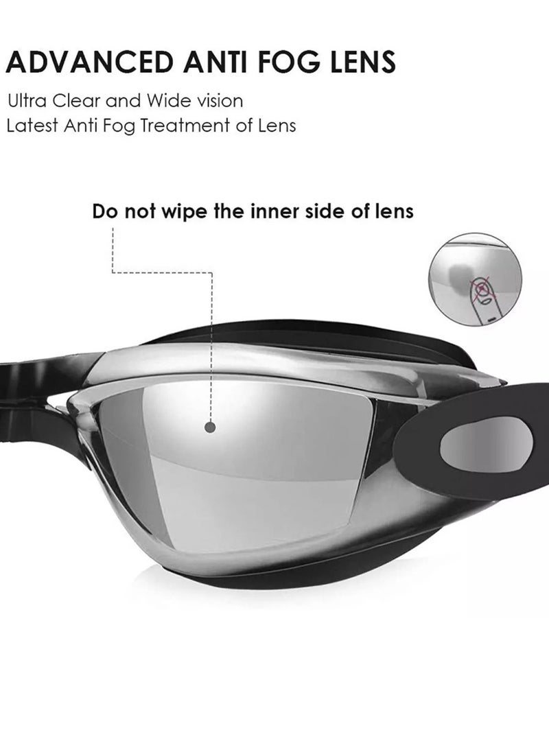 QUTOOB - Professional Waterproof Swimming Goggles - Anti Fog Swimming Goggles With Ultra Wide And Crystal Clear View and UV Protection - Swim Goggles Kit Comes With Storage Box Nose Clip And Earplugs - Image 1