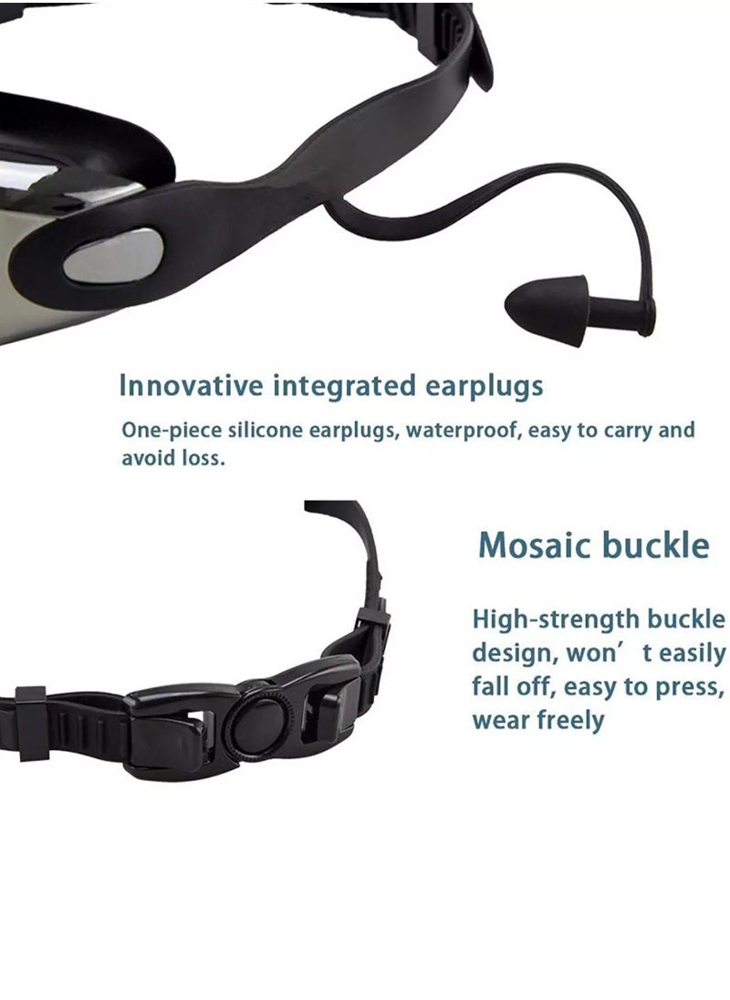 QUTOOB - Professional Waterproof Swimming Goggles - Anti Fog Swimming Goggles With Ultra Wide And Crystal Clear View and UV Protection - Swim Goggles Kit Comes With Storage Box Nose Clip And Earplugs - Image 1
