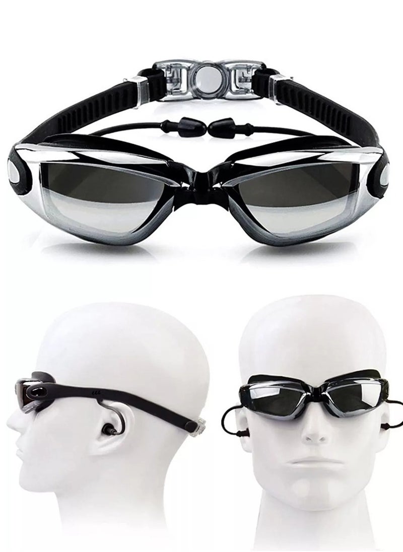 QUTOOB - Professional Waterproof Swimming Goggles - Anti Fog Swimming Goggles With Ultra Wide And Crystal Clear View and UV Protection - Swim Goggles Kit Comes With Storage Box Nose Clip And Earplugs - Image 1