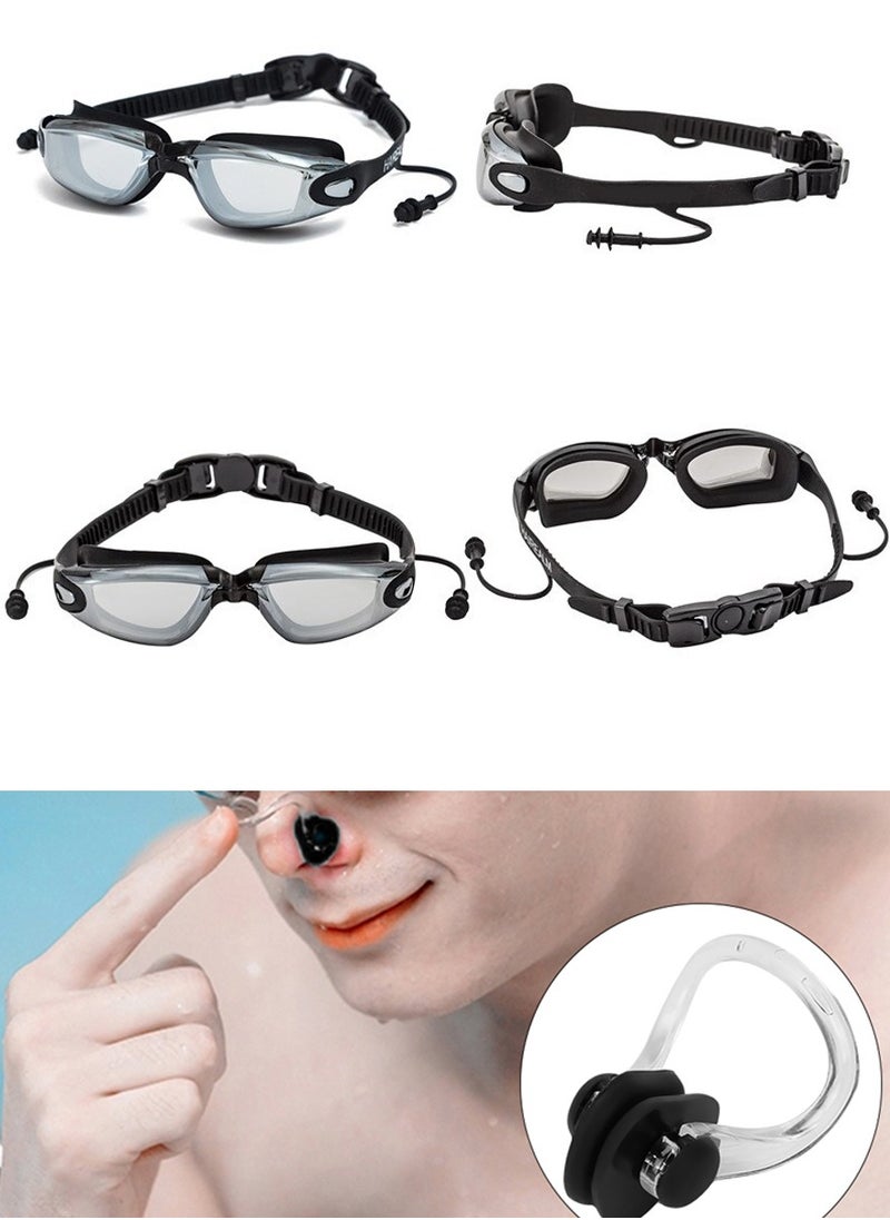 QUTOOB - Professional Waterproof Swimming Goggles - Anti Fog Swimming Goggles With Ultra Wide And Crystal Clear View and UV Protection - Swim Goggles Kit Comes With Storage Box Nose Clip And Earplugs - Image 1