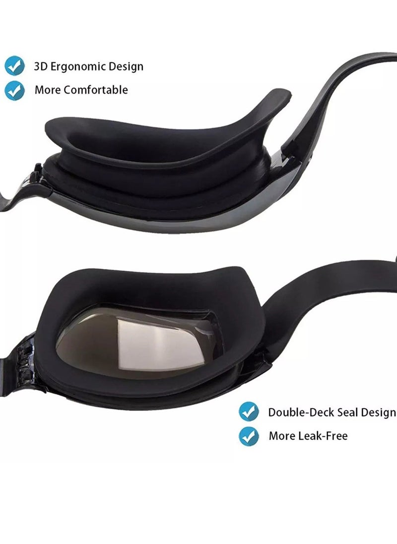 QUTOOB - Professional Waterproof Swimming Goggles - Anti Fog Swimming Goggles With Ultra Wide And Crystal Clear View and UV Protection - Swim Goggles Kit Comes With Storage Box Nose Clip And Earplugs - Image 1