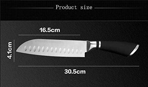 RASTVI Santoku Stainless Steel Knife with HighCarbon Steel Blade Black Ergonomic Handle Multipurpose Kitchen Knife for Mincing Slicing and Dicing Pack of 1 - Image 2