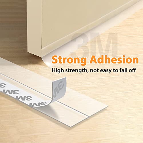 Bruiefpap 28.9 Ft Weather Stripping Door Seal Strip Tape,Silicone Draft Stopper,Self Adhesive Shower Door Bottom Seal, Insulation Strip for Frame Windows and Glass Gaps (Transparent, 35mm) - Image 3