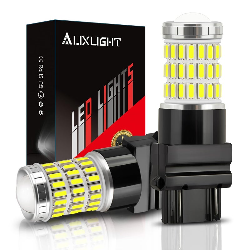 AUXLIGHT 3157 3156 3057 4157 3157K LED Bulbs Xenon White, Ultra Bright 60-SMD LED Replacement for Back Up/Reverse Lights, Brake/Tail Lights, Turn Signal/Parking or Running Lights (Pack of 2) - Image 1