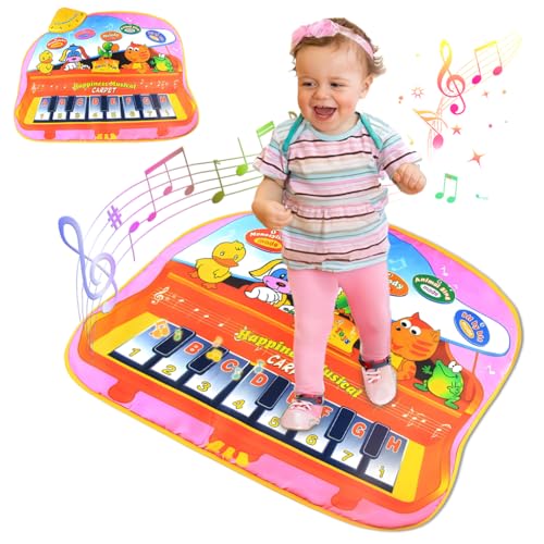 PATPAT® 22.83x28.35in Musical Instrument Keyboard Piano for Kids 1-12 Years with 8 Sounds, Piano Play Mat for Kids Playing Gift for 1 Year Baby Girl Boy Educational Toys for Interest Cultivation - Image 1