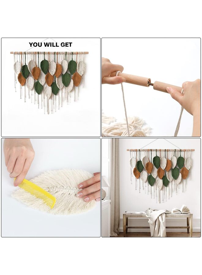 Macrame Wall Hanging, Boho Home Decor, Boho Leaves Macrame Tapestry, Bohemian Woven Decoration for Bedroom Living Room Apartment Dorm Gallery Perfect Handmade Gift Ideas(21) - Image 4