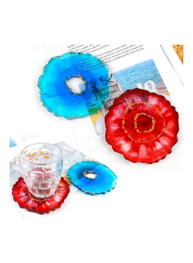 NIBEMINENT 6-Piece Wave Resin Coaster Mat White 5.1inch - Image 4