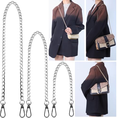 Hongbaite 3 Pack Silver Metal Chains for Purse Strap Wallet Bag Chain Replacement (16",36",48") - Image 1