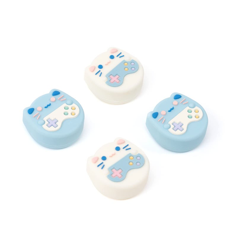GeekShare Cute Animal Theme Thumb Grip Caps,Compatible with Switch/OLED/Switch Lite, Soft Silicone Joystick Cover,4PCS - Gaming Cat - Image 1