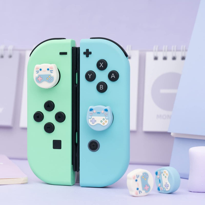 GeekShare Cute Animal Theme Thumb Grip Caps,Compatible with Switch/OLED/Switch Lite, Soft Silicone Joystick Cover,4PCS - Gaming Cat - Image 5