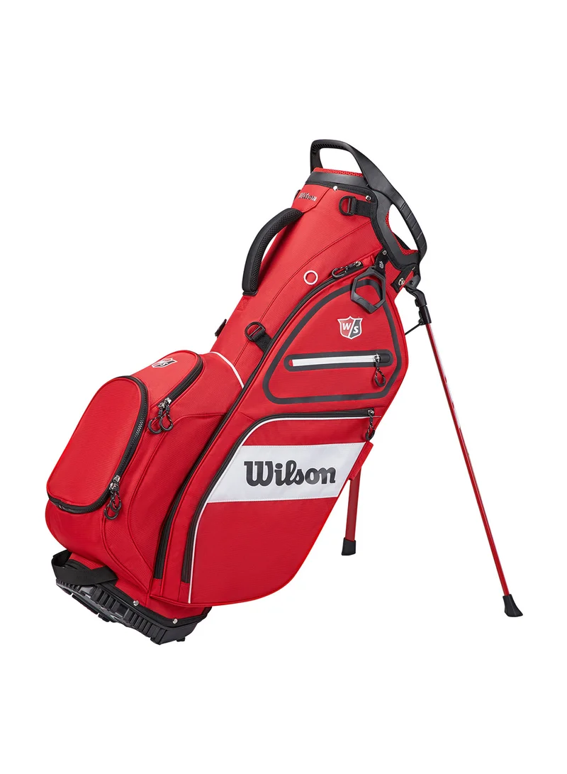 Exo II Stand/ Carry Golf Bag with 5 divided club sections, Red