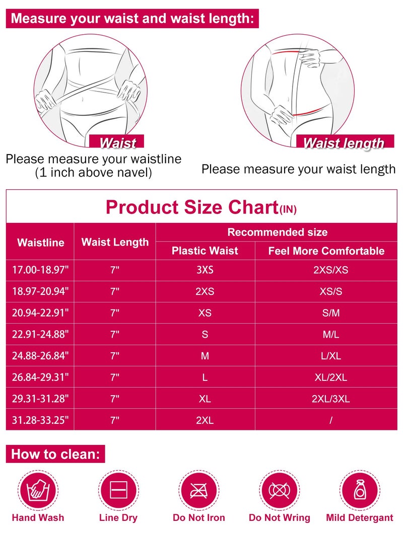 Atbuty Super Short Torso Waist Trainers Cincher Corset Tummy Shaper Slimming Latex Trimmer Girdle (Beige (7'' Short Torso, 9 Steel Bones), L) - Image 5