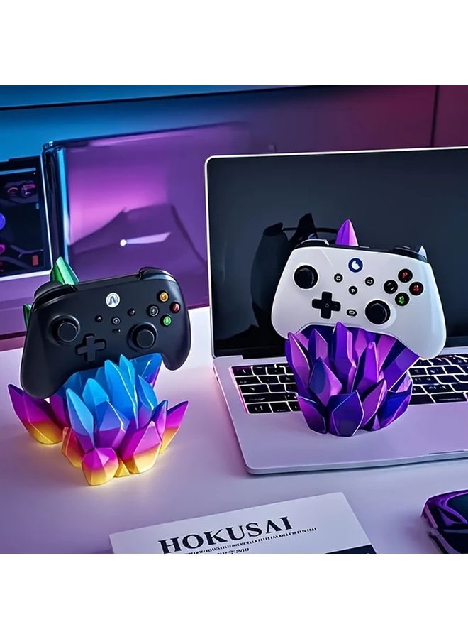 حامل كريستالي أسود مطبوع ثلاثي الأبعاد لوحدات التحكم لألعاب PS5 PS4 Switch Xbox - Image 1