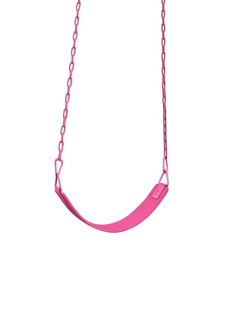 فنز  مقعد ارجوحة متين من فنز بمقاس 60 سم ومزود بقضيب حديدي وسلسلة مغطاة بالبلاستيك وخطافات اطباقية، رائع للملعب والفناء الخلفي وغرفة اللعب، مقعد ارجوحة بديل ومشبك بقفل زنبركي لسهولة التركيب، لون وردي - Image 3