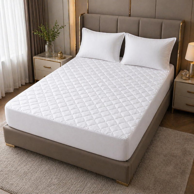 ARISTOCRAT Waterproof Mattress Protector 120x200cm– 90 GSM Quilted Microfiber, Breathable & Noiseless, 30CM Deep Pocket, 360° Elastic Fit, Fitted Sheet Style - Image 1