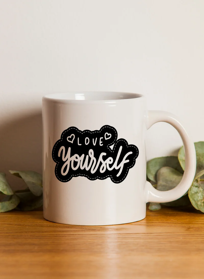 LOWHA 11 oz Ceramic Mug with Love Yourself Design