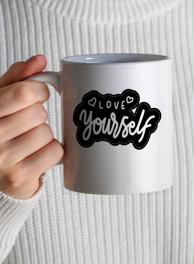 LOWHA 11 oz Ceramic Mug with Love Yourself Design