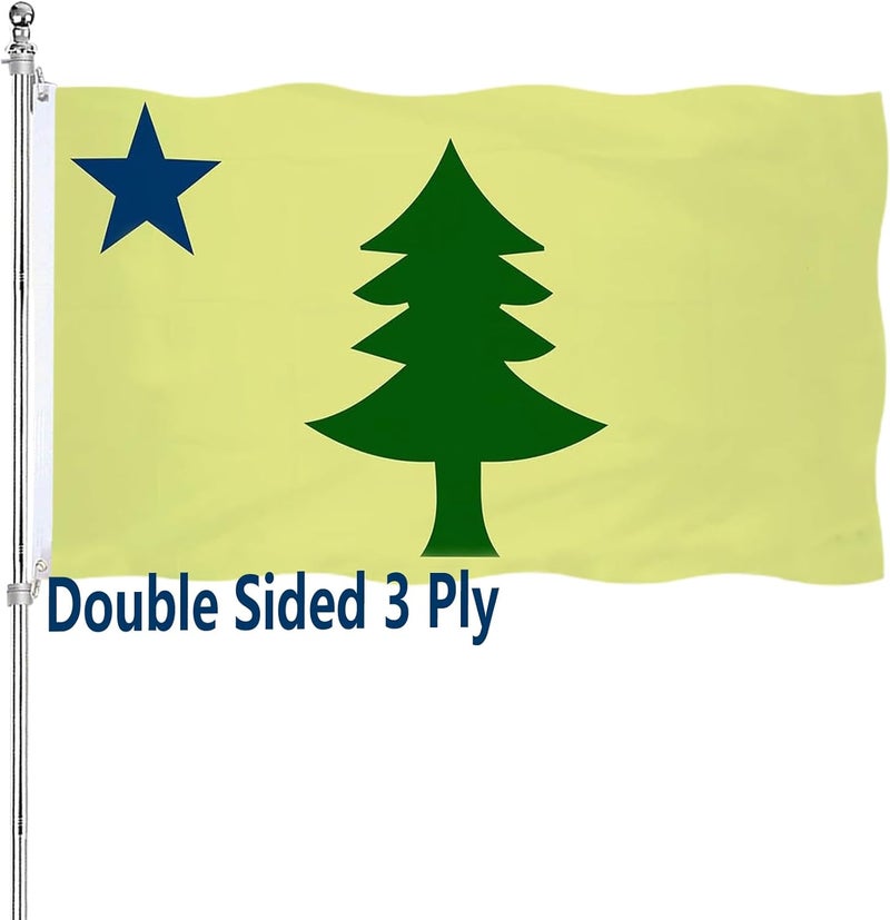 ARSOF Original Maine State Flag 3x5ft Double Sided Outdoor 1901-1909 Original Maine Flag Heavy Duty Vivid Colors State Flags 3 Ply with Durable Canvas Header and Brass Grommets - Image 1
