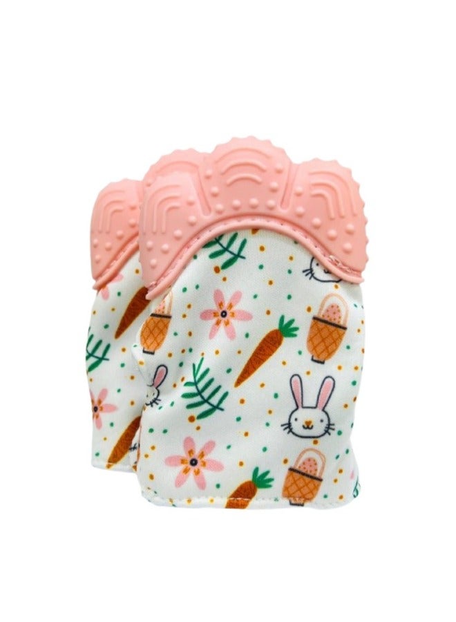 2pcs Silicone Teething Gloves, Soothing Baby Teething Gloves for Pain Relief, Scratch Prevention Gloves, Safe Silicone Teething Toys - Image 1