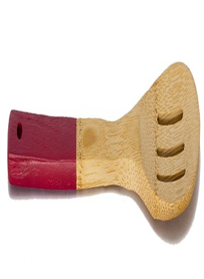 Home Basics Bamboo Cooking Utensils Set with Color Handles, 6-Piece, 2.5" x 12" x .25" - Image 5