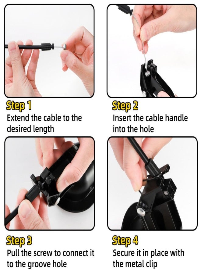 Acshio 2 Sets of Metal Recliner Release Pull Handle, Universal Heavy Duty Sofa Release Lever Pull Handle with Cable, Recliners Repair Replacement Parts Fits Most Furniture Recliner Couch Sofa Chair - Image 3