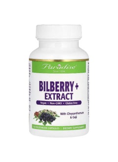 Paradise Herbs Paradise Herbs, Bilberry + Extract with Chrysanthemum & Goji, 60 Vegetarian Capsules  - Image 1