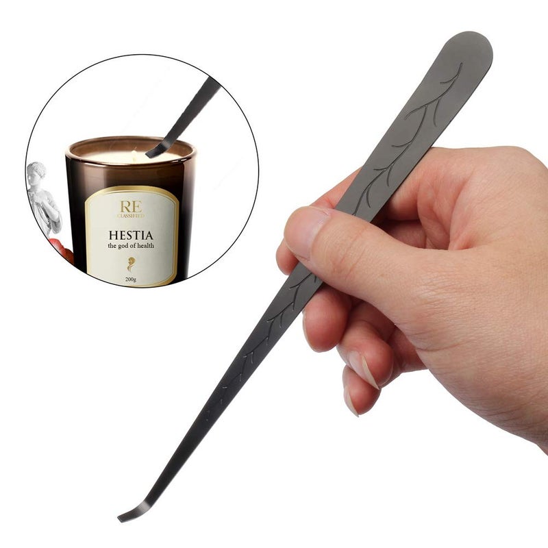 SUMAJU 2 in 1 Candle Accessory Set - Wick Trimmer & Dipper, Stainless Steel Cutter Scissor for Candle Lovers (Black) - Image 5