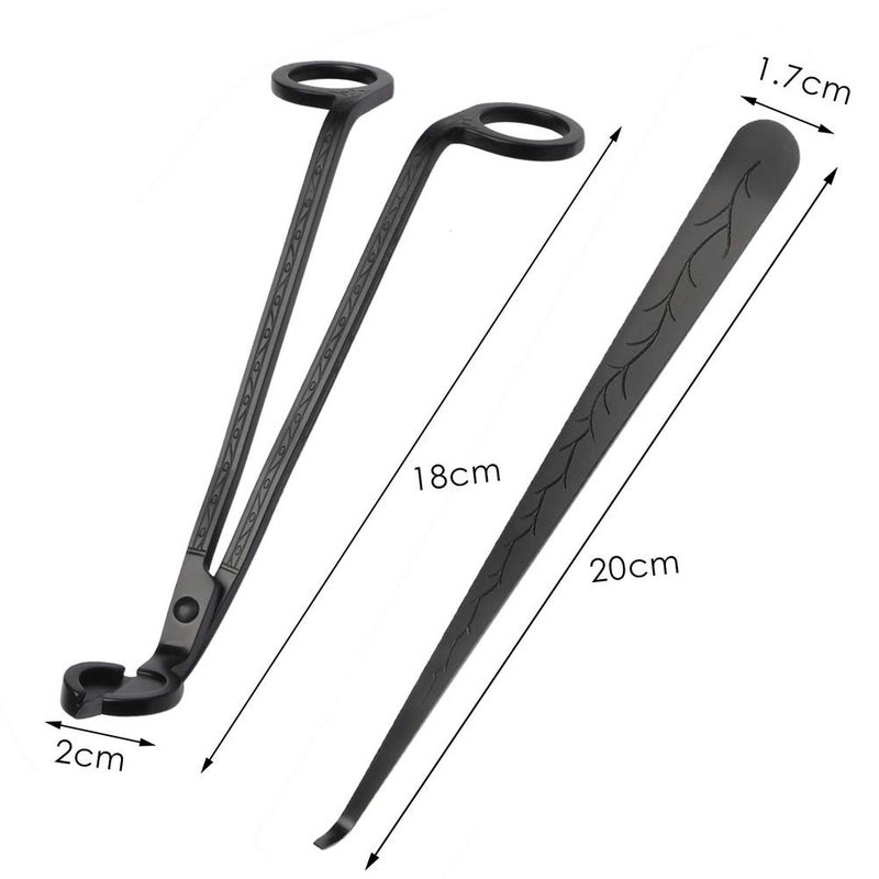SUMAJU 2 in 1 Candle Accessory Set - Wick Trimmer & Dipper, Stainless Steel Cutter Scissor for Candle Lovers (Black) - Image 3