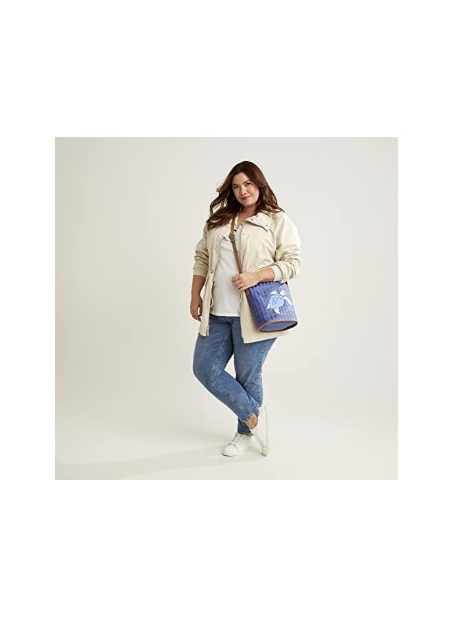 Vera Bradley Women's Straw Bucket Crossbody Purse Crossbody Purse - Image 4