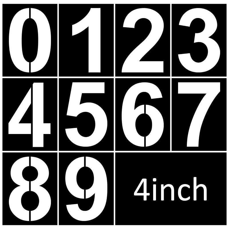 Denylo pro 4 Inch Number Stencils Plastic Number Stencils Reusable Digital Painting Templates for Cake Stencil Address Templates - Image 1