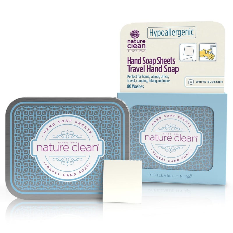 Nature Clean travel hand soap sheets for traveling  nontoxic hypoallergenic mini biodegradable paper soap sheets for travel dissolvable portable soap for camping essentials refill  80 units