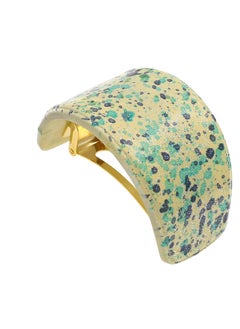 CAMILA Camila Paris CP3215 French Hair Barrette, Hair Ponytail Holder for Fine Long Hair, Green and White, Strong Hold Grip Hair Clips for Women, No Slip Styling Girls Hair Accessories, Made in France  - Image 1